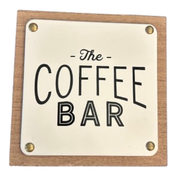 The Coffee Bar sign wooden square decor wall art - Picture 1 of 10